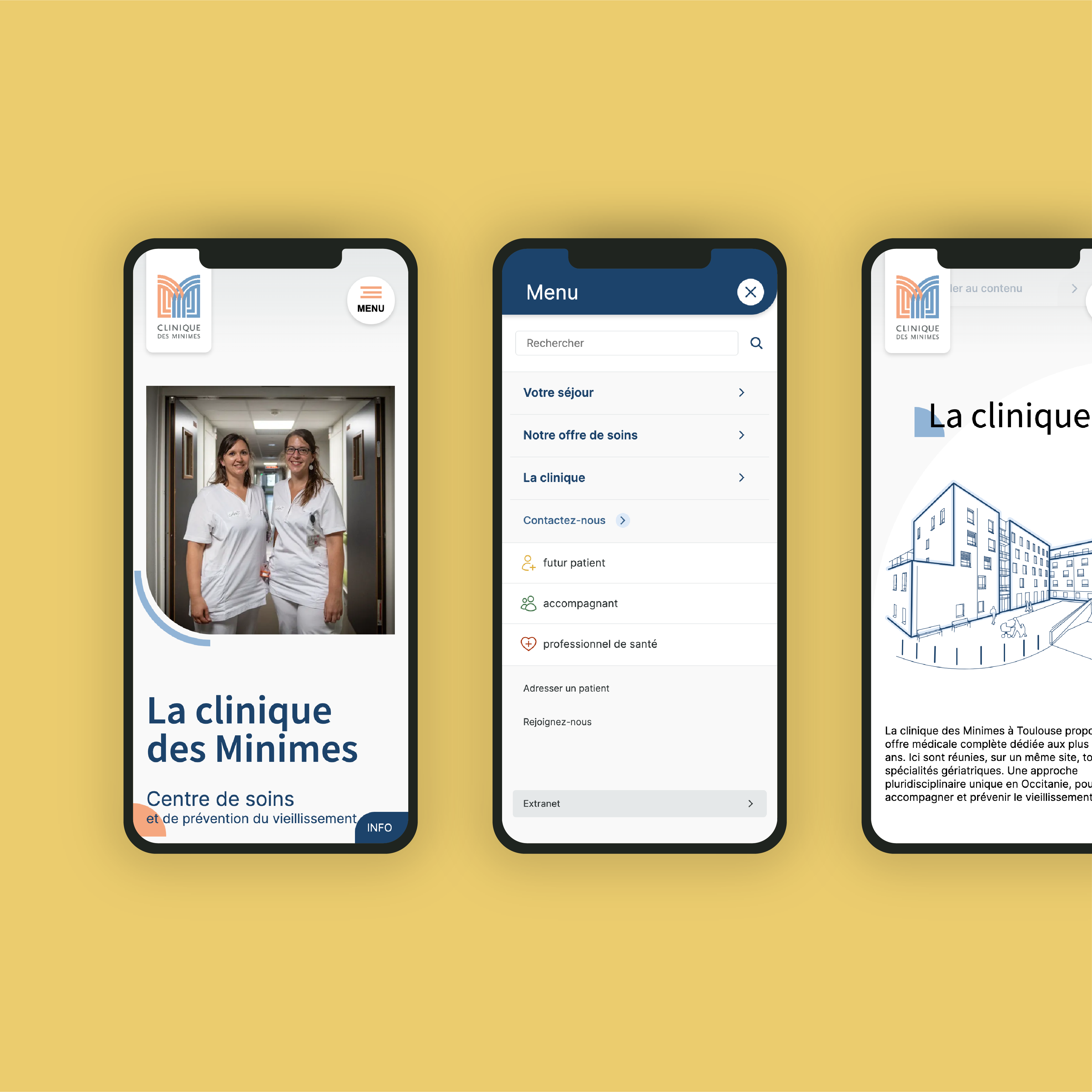 Projet Clinique des Minimes — aperçu visuel